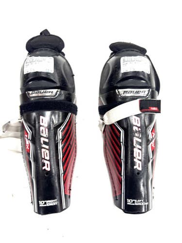 Used Bauer NSX SHIN Youth Shin Guards Black 10" 11860-S000308897