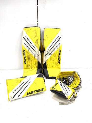 Used Bauer PRO HYPERLITE FULL SET Goalie Leg Pads Senior 35" 11860-S000308840