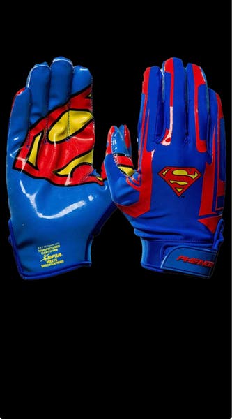 Superman Football Gloves - VPS1 by Phenom Elite | SidelineSwap