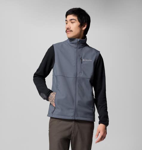 Columbia Ascender II Softshell Vest Men's Large Graphite Full Zip Hiking DAB349