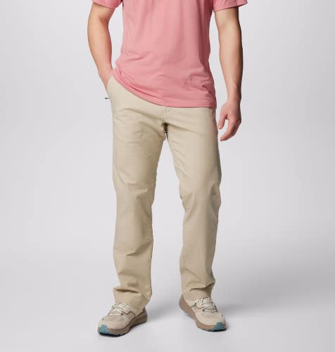 Columbia Flex ROC Pants Mens 33x32 Fossil Omni-Shade Straight Leg Zip Fly DAB351