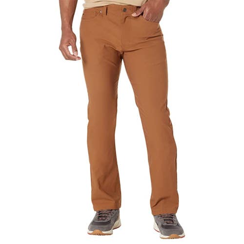 prAna Brion II Pants Men's Brown Flat Front Straight Leg Five-Pockets DAB361