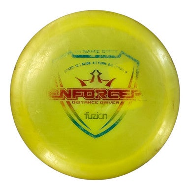 Used Dynamic Discs FUZION ENFORCER Disc Golf Driver Yellow 11450-S000511276