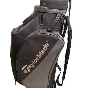 Vintage TaylorMade Deluxe Staff Cart Golf Club Bag Black Silver Luxurious