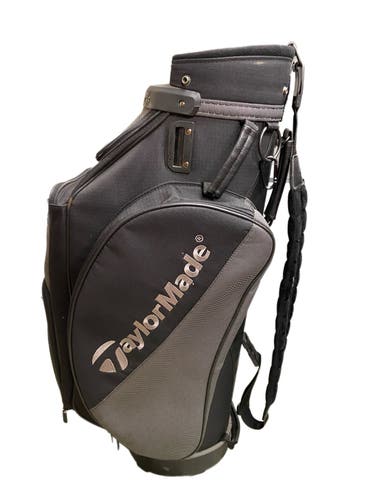 Vintage TaylorMade Deluxe Staff Cart Golf Club Bag Black Silver Luxurious