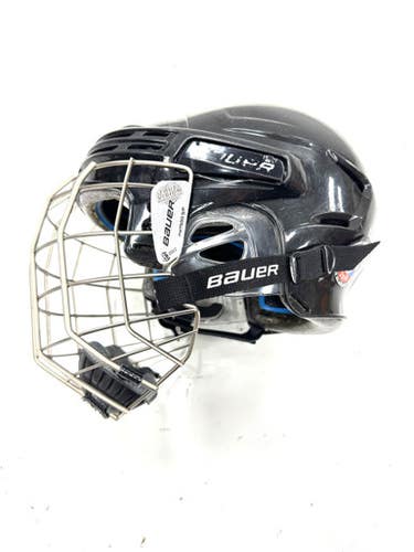Used Bauer BHH7500 NOT CERTIFIED Helmet Cage Combo Black SM 11860-S000305110
