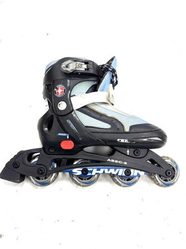 Used Schwinn ABEC ADJ 5-8 Junior Rec Fitness Skates Black Adjustable 11860-C000308826
