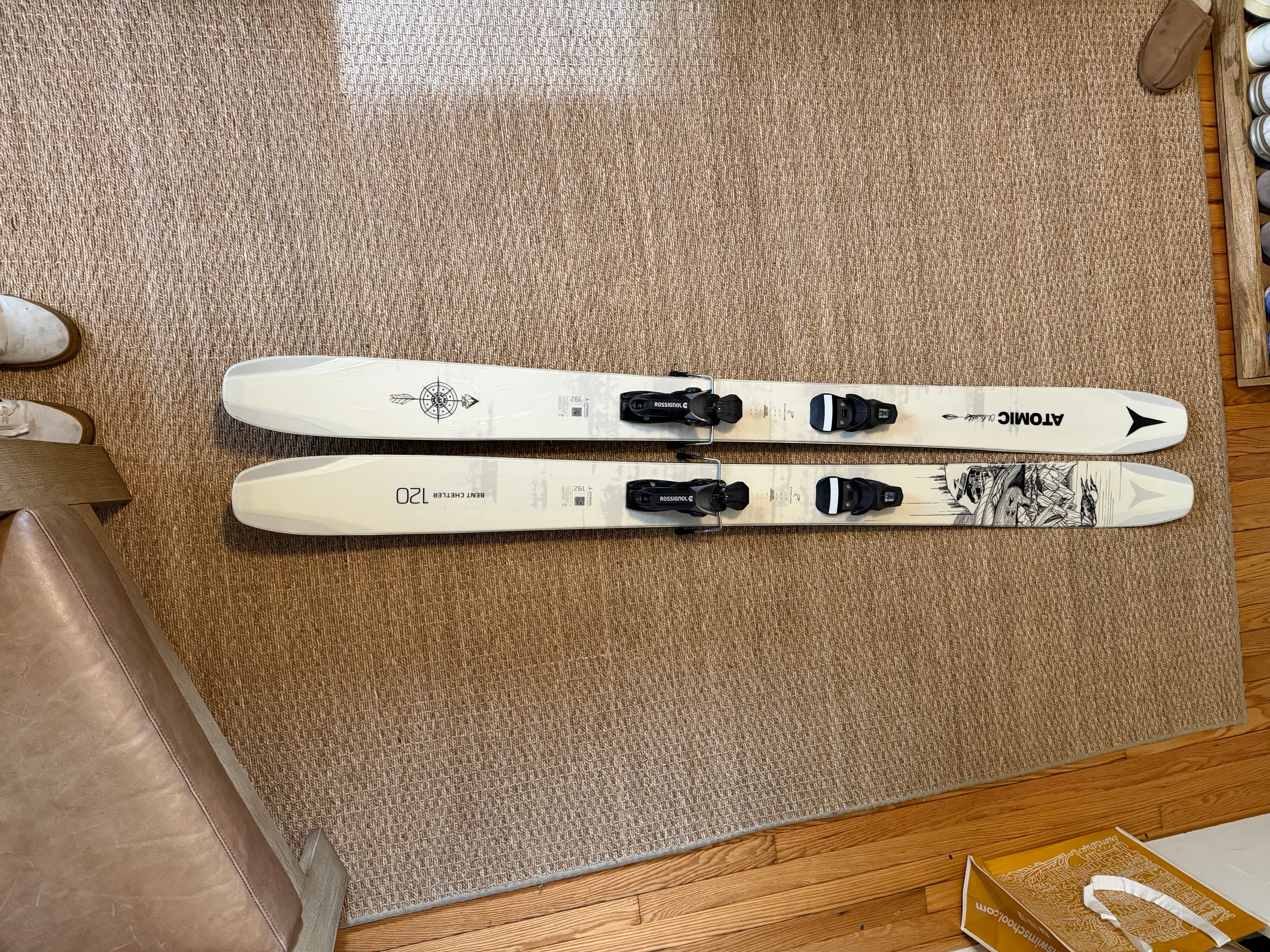 2019 Atomic 192 cm Powder Bent Chetler 120 Skis With Bindings 