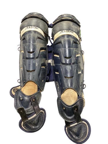 Used All-Star LG40WPRO Catchers Leg Guards Navy Blue Adult 11347-S000269059