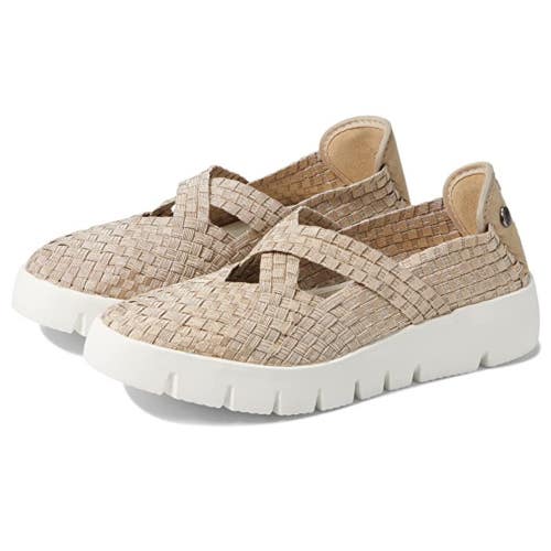 Bernie Mev. FX Margo Flat Women's 10 Gold Crisscross Strap Comfort Shoes GAL1237