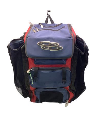 Used BoomBah 4 BAT ROLLING BAG BB/SB Player Wheeled Bag Royal Blue And Red 11347-S000268961