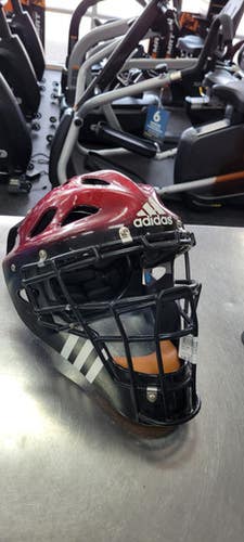Used Adidas CATCHERS HELMET Catchers Helmet w/Mask Maroon One Size 11497-C000157785