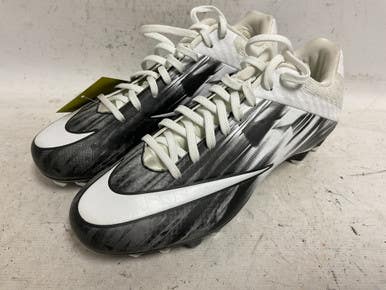 Used Nike VPR 856507-100 LAX Cleats Mens Black And White Senior 7.5 11855-S000203577