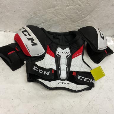 Used CCM JETSPEED FT475 Junior Shoulder Pads White/Black/Red LG 11855-S000203558