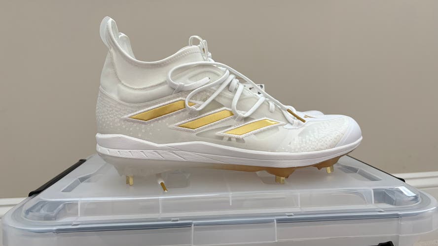 White Men's Size M 12.0 (W 13.0) Adidas Adizero Afterburner Lightlock Metal (New with Tag)