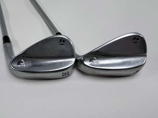 TaylorMade Milled Grind 3 Raw Chrome Wedge Set 52* 9 56* 12 KBS C-Taper Stiff RH