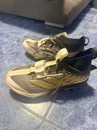 Black Men's Size M 10.0 (W 11.0) Adult Adidas Molded Cleats (Used)