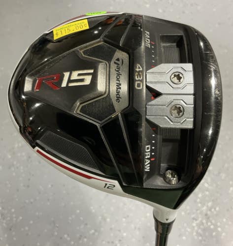 TaylorMade R15 12° Driver APOLLO SHADOW Regular Flex Graphite MRH USED