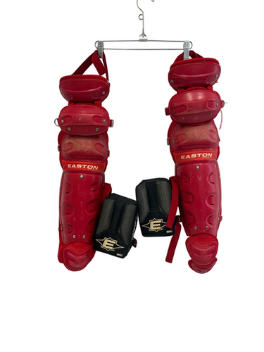 Used Easton 12-15 Catchers Leg Guards Red Intermed 11692-S000150456