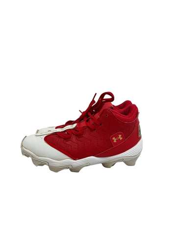 Used Under Armour HARPER BB/SB Cleats White And Red Junior 04 11692-S000150592