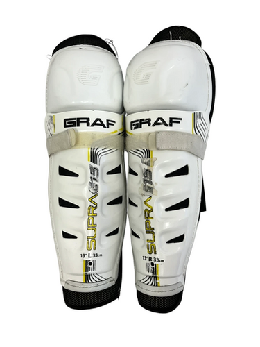 Used Graf SUPRA G15 Intermediate Shin Guards White 13" 11692-S000150708
