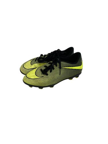 Used Nike BRAVATA Soccer Cleats Black And Optic Yellow Junior 02.5 11692-S000150764