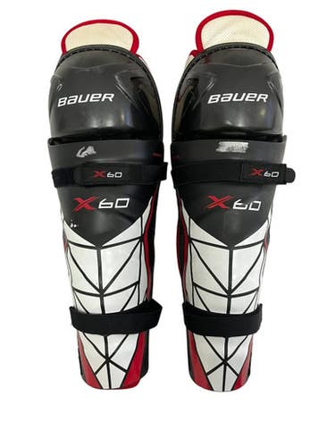 Used Bauer VAPOR X 60 Senior Shin Guards White/Black/Red 15" 11692-S000150875