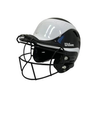 Used Wilson HELMET W/ MASK Batting Helmet w/Mask White And Black SM 11692-S000150893