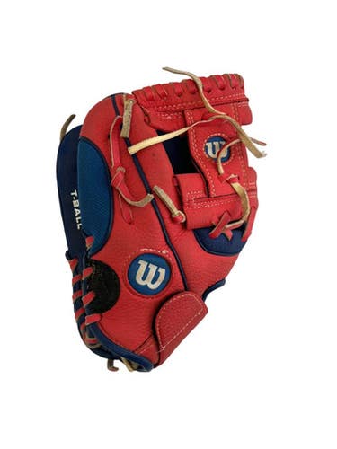 Used Wilson A200 BB/SB Glove T-ball White/Royal/Red 10" 11692-S000150904