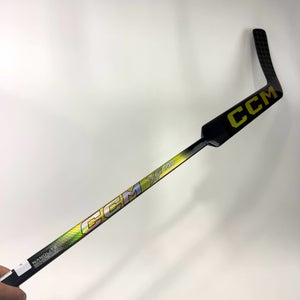 New Regular Black/Gold CCM Tacks XF Pro Goalie Stick | 25" Paddle P31 Curve Grip | AB974