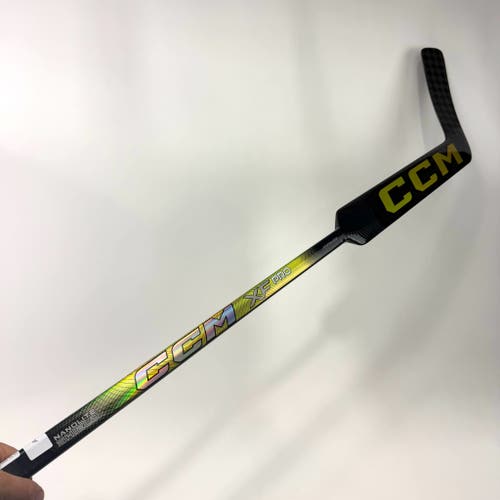 New Regular Black/Gold CCM Tacks XF Pro Goalie Stick | 25" Paddle P31 Curve Grip | AB974