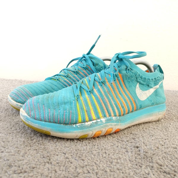 Nike Free Transform Flyknit Womens Size 6.5 Aqua Knit Minimalist Running Shoes