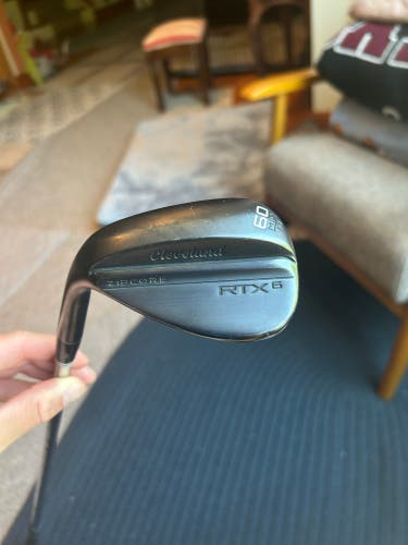 Men's 2021 Cleveland Cleveland RTX 6 ZipCore Black Satin Left Hand Wedge Regular Flex 60 Degree Stee
