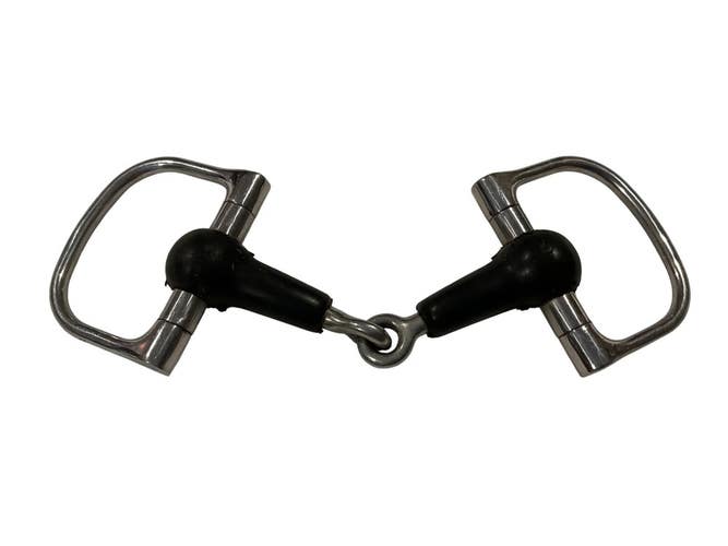 Hunter D Ring Rubber Mouth Snaffle Bit 4.5