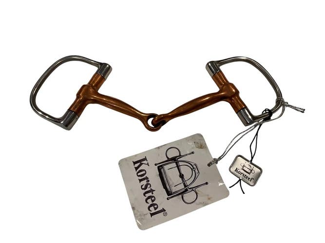 Korsteel Hunter D Copper Single Joint Snaffle Bit 5.5