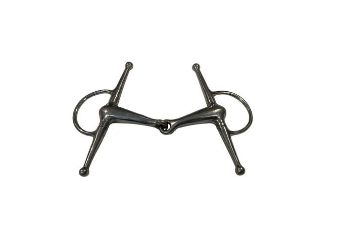 Full Cheek Medium Weight Hollow Mouth Snaffle Bit 4.75”
