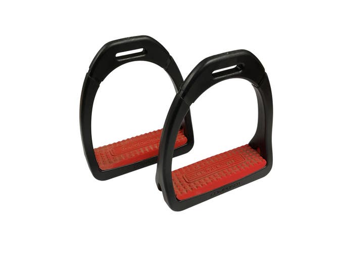 Compositi Stirrup Irons, 4.75” BLK/RED