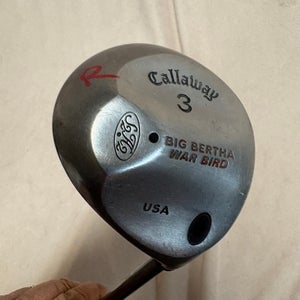 Men's Callaway Big Bertha Warbird Right Handed Fairway Wood Stiff Flex 3 Wood Graphite Shaft (Used)
