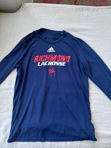 Richmond Spiders Lacrosse Blue Large Men's Adidas Long Sleeve Shirt (Used)