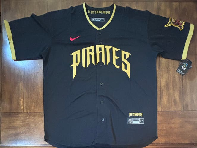 Pittsburgh Pirates Black 2026 City Connect Jersey Adult Large NWT