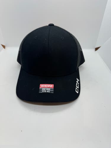 Black Adult Unisex One Size Fits All CCM Hat (New)