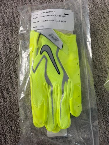 Yellow XL Adult Nike Vapor jet 9.0 Gloves (New) (COMBINE26)