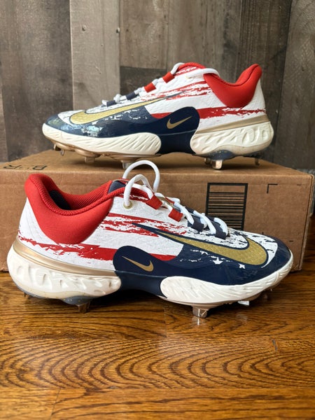 Nike Alpha Huarache Elite 4 Low USA Baseball Cleats Size Men's 11 American Flag