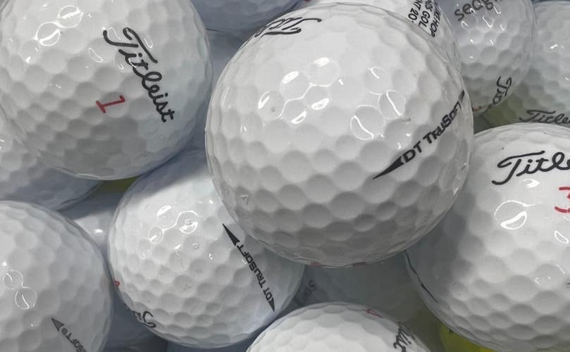 24 Near Mint AAAA White Titleist DT Trusoft Used Golf Balls