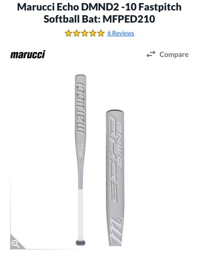 2025 Marucci Echo Connect DMND2 Hybrid Bat (-10) 23 oz 33" (Used)