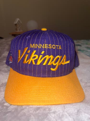 Vintage Minnesota Vikings pinstripe Sports Specialties hat.