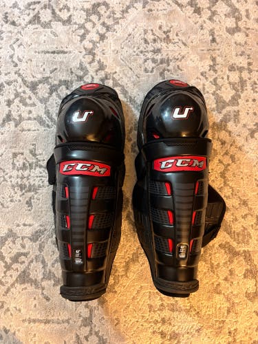 Senior CCM U+ 14" Shin Pads (New)
