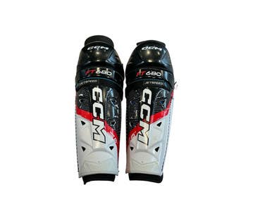 Used CCM FT 680 Senior Shin Guards White/Black/Red 15" 11873-S000239508