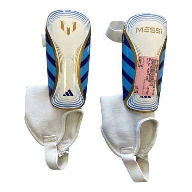 Used Adidas MESSI MTC Soccer Shin Guards Adult White Junior 11450-S000520485