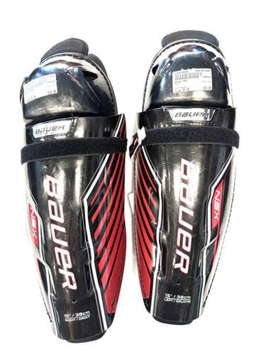 Used Bauer NSX Senior Shin Guards Black 15" 11860-S000308986